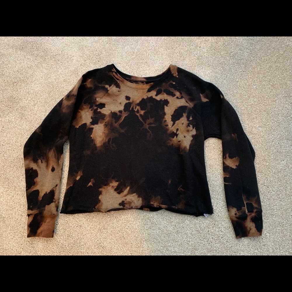 Reverse Tie Dye Cropped Sweatshirt (HOMEMADE)